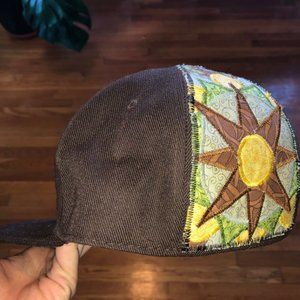 Fitted Sun and Buddha patchwork hat